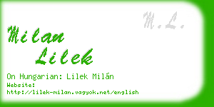 milan lilek business card
